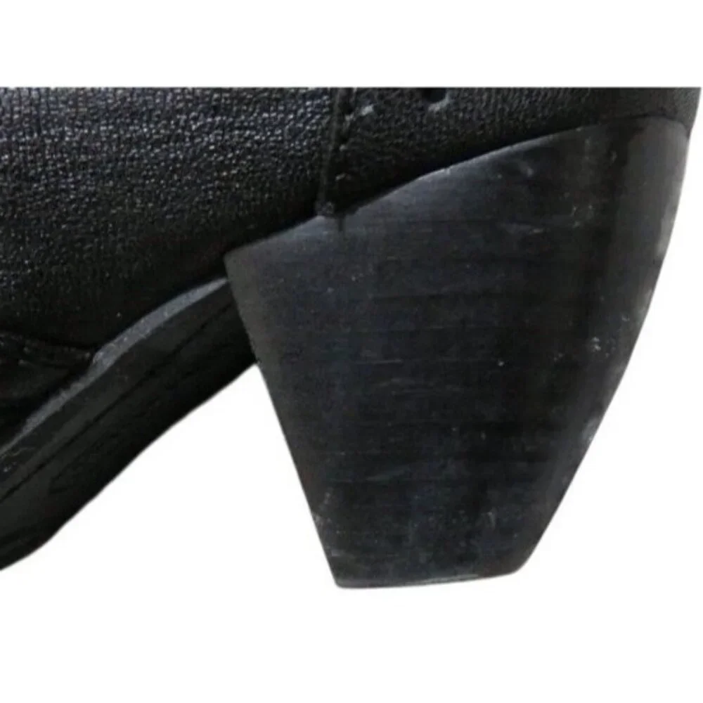 Bare traps Classic Black Quality Ruched leather stacked heel ankle boots